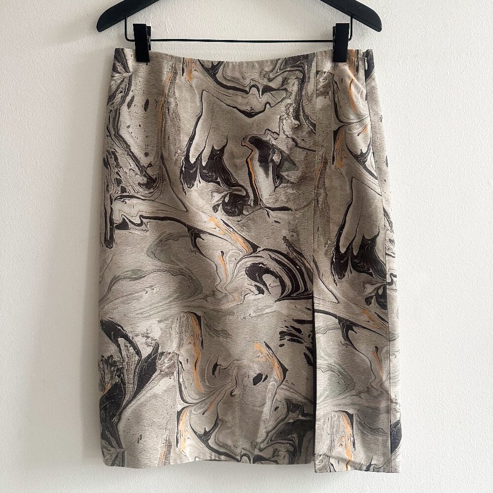Theory Phereniki Geode Print Crepe Pencil Skirt